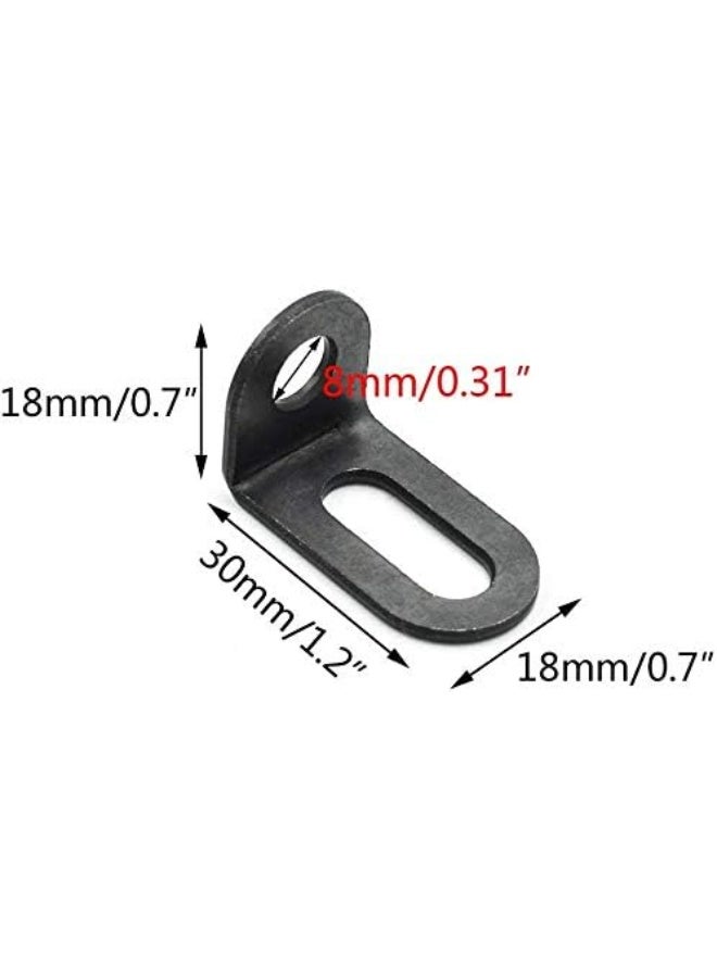 18x18x30mm/0.7"x0.7"x1.2" Adjustable Right Angle Brackets L-shape Corner Brace Support Black- (15 Pcs) - Image 3
